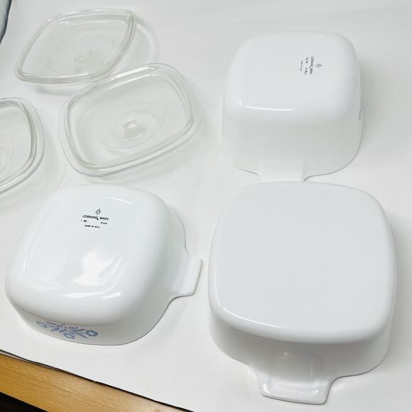 Vintage Corning Ware Casserole Baking Dishes x 3 Blue Cornflower (H4) 6 Pc USA - Picture 4 of 14